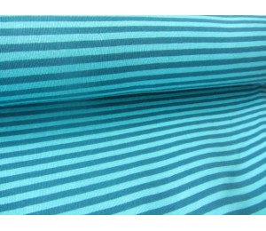 Jersey - Ringel Streifen türkis petrol